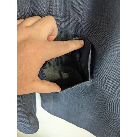 Vtg Brooks Brothers 346 Suit Navy Blue Glen Plaid Wool Business Mens Size 40R - Picture 6 of 16